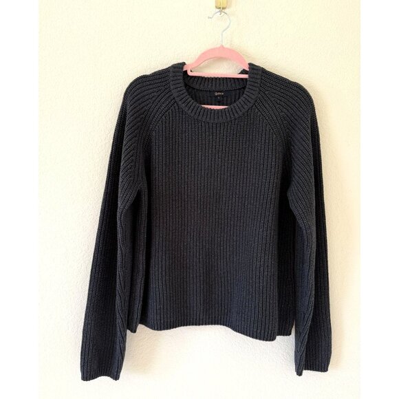 Women's Quince 100% Organic Cotton Fisherman Crew Sweater In Gray Size Large - Picture 1 of 4